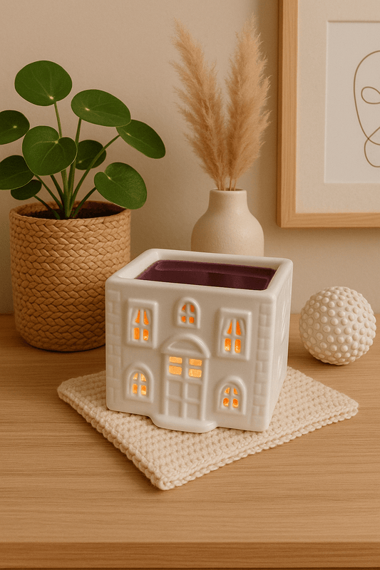 House burner with purple gel melt