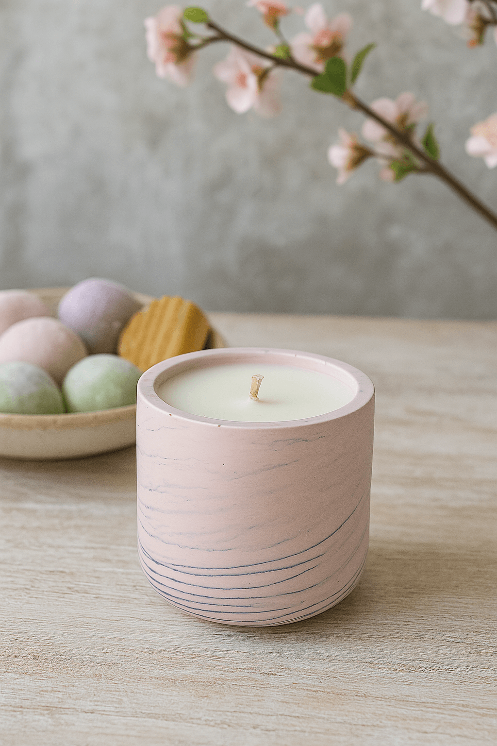close up of tokyo sweet shop handmade candle