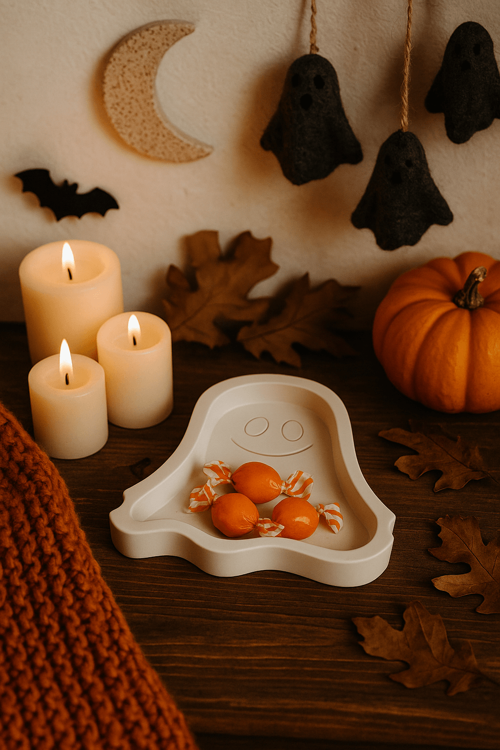 Cute ghost tray with sweets