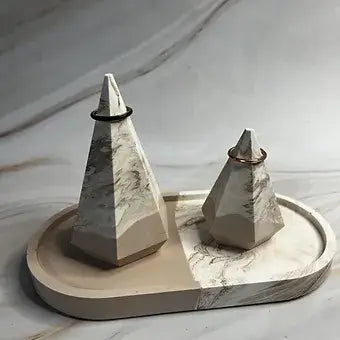 brown marble ring holders