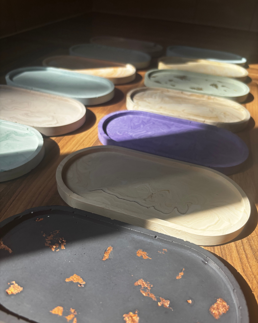 Oval trays in the sun