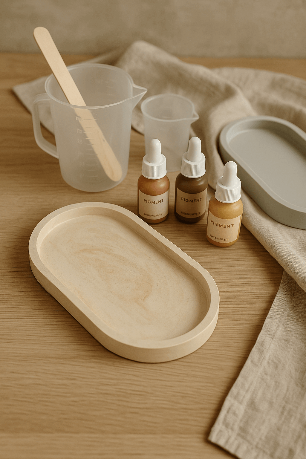 making of a jesmonite tray 