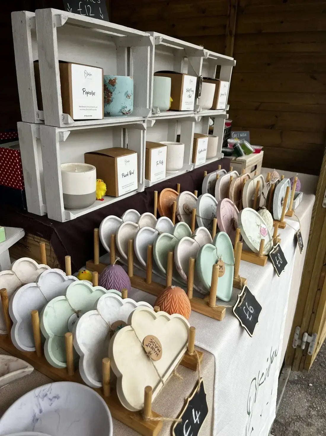 close up of market stall display 