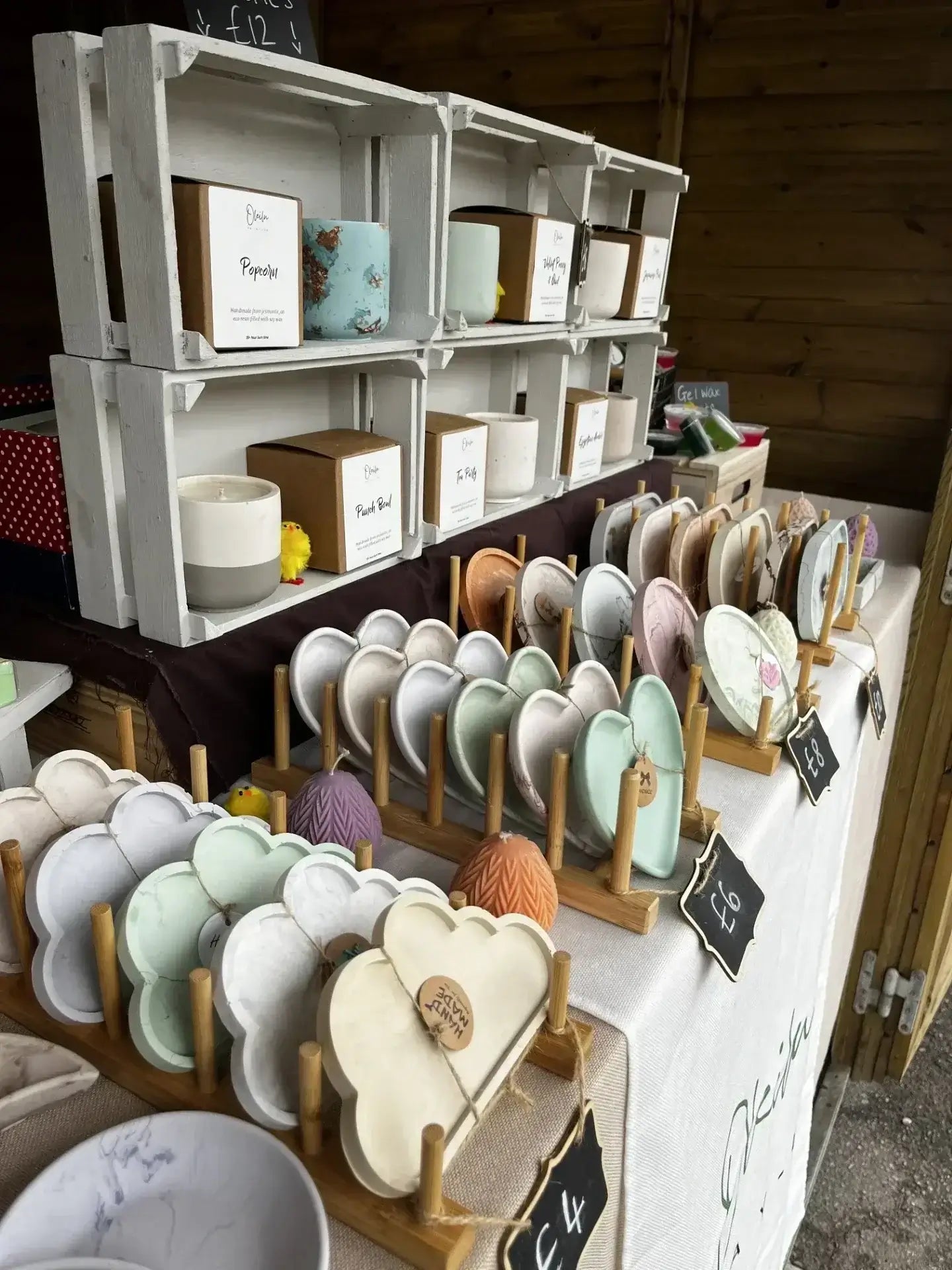 close up of market stall display 