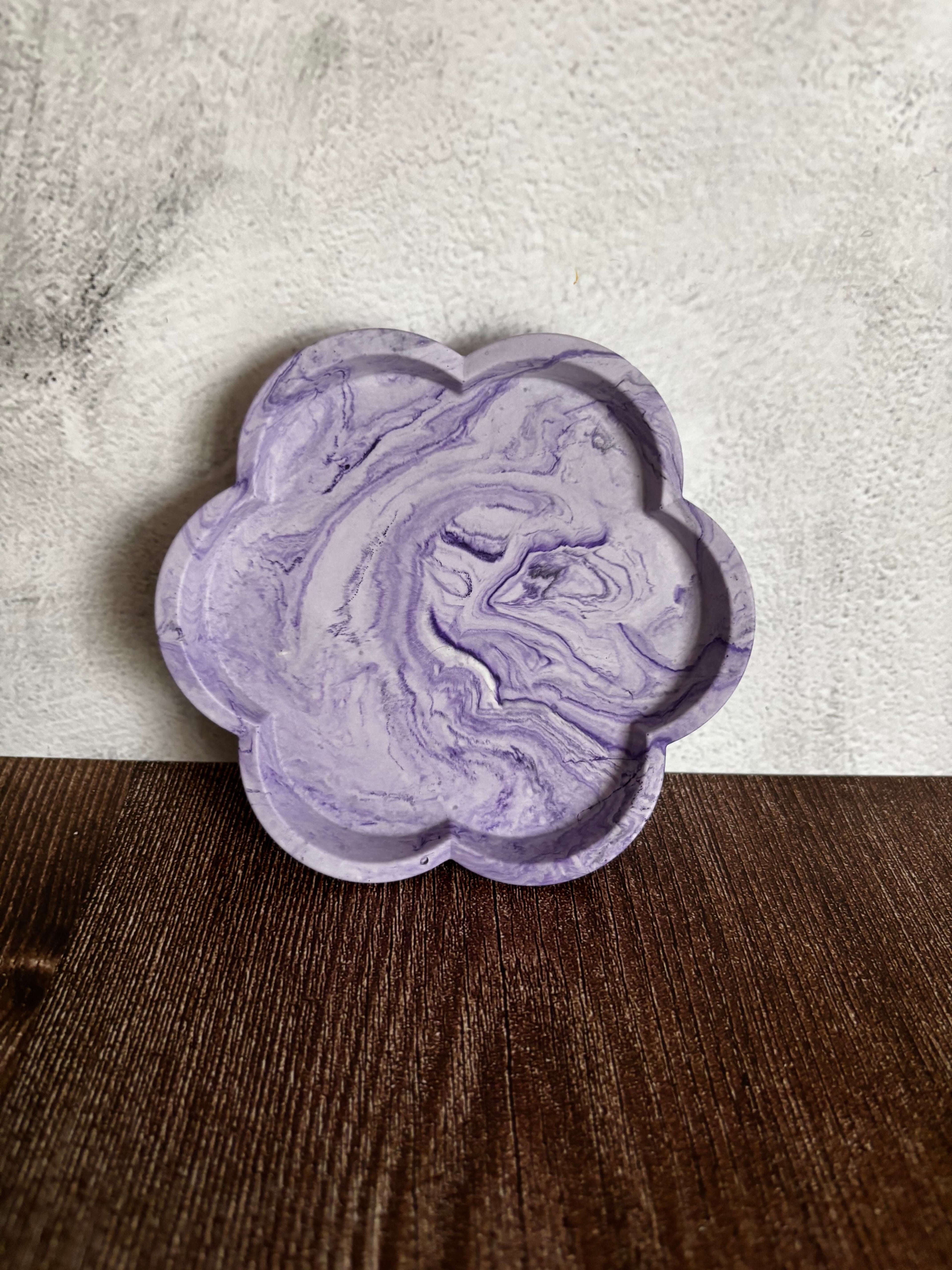 Purple flower trinket tray 