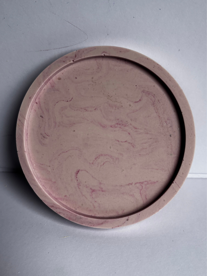 Baby pink round tray 