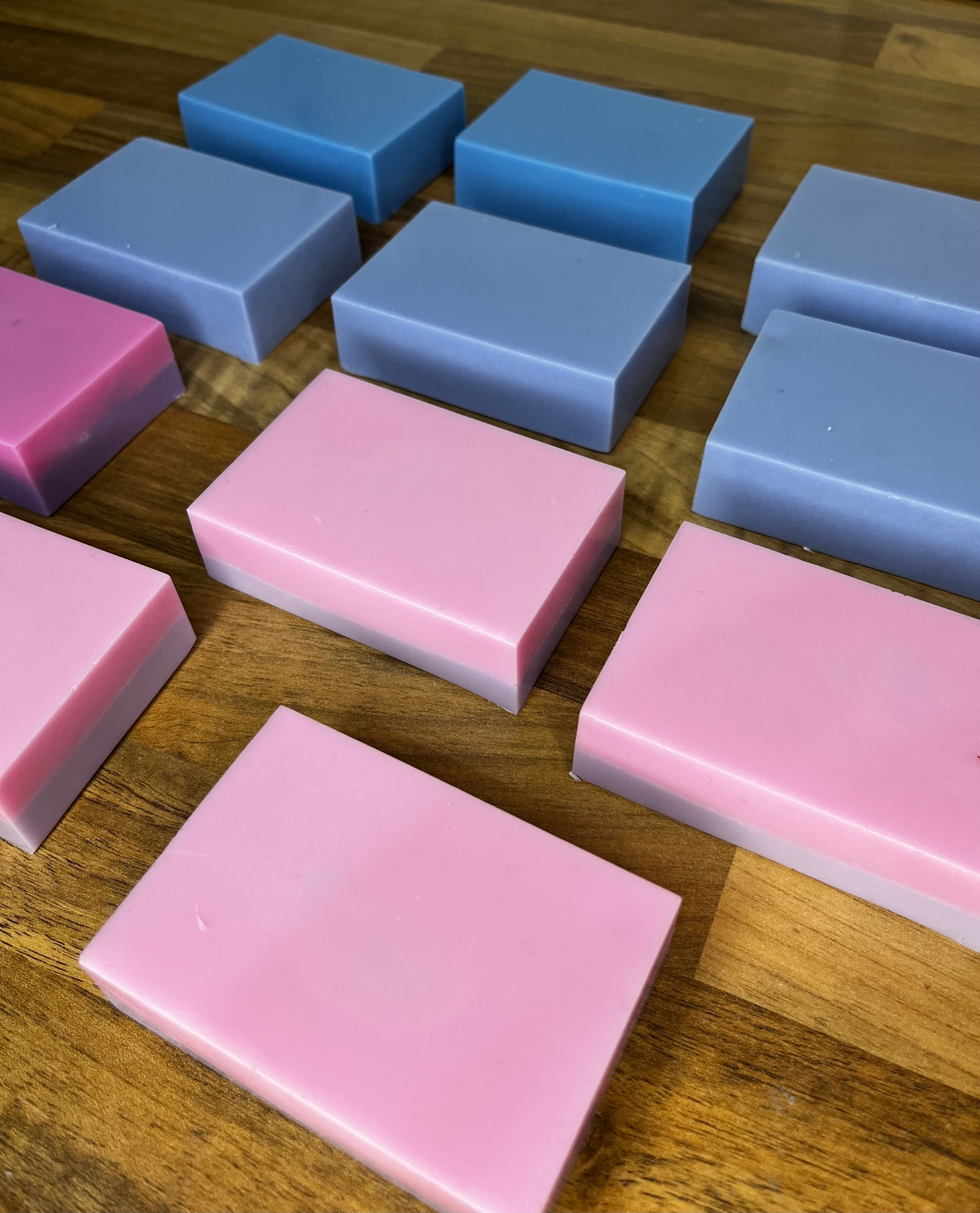 Different coloured soap bars 
