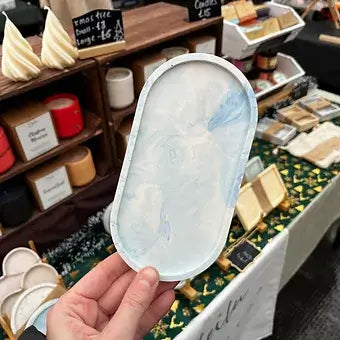 blue oval tray 