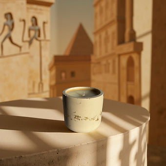 egyptian amber candle in a egyptian room