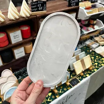 grey oval tray