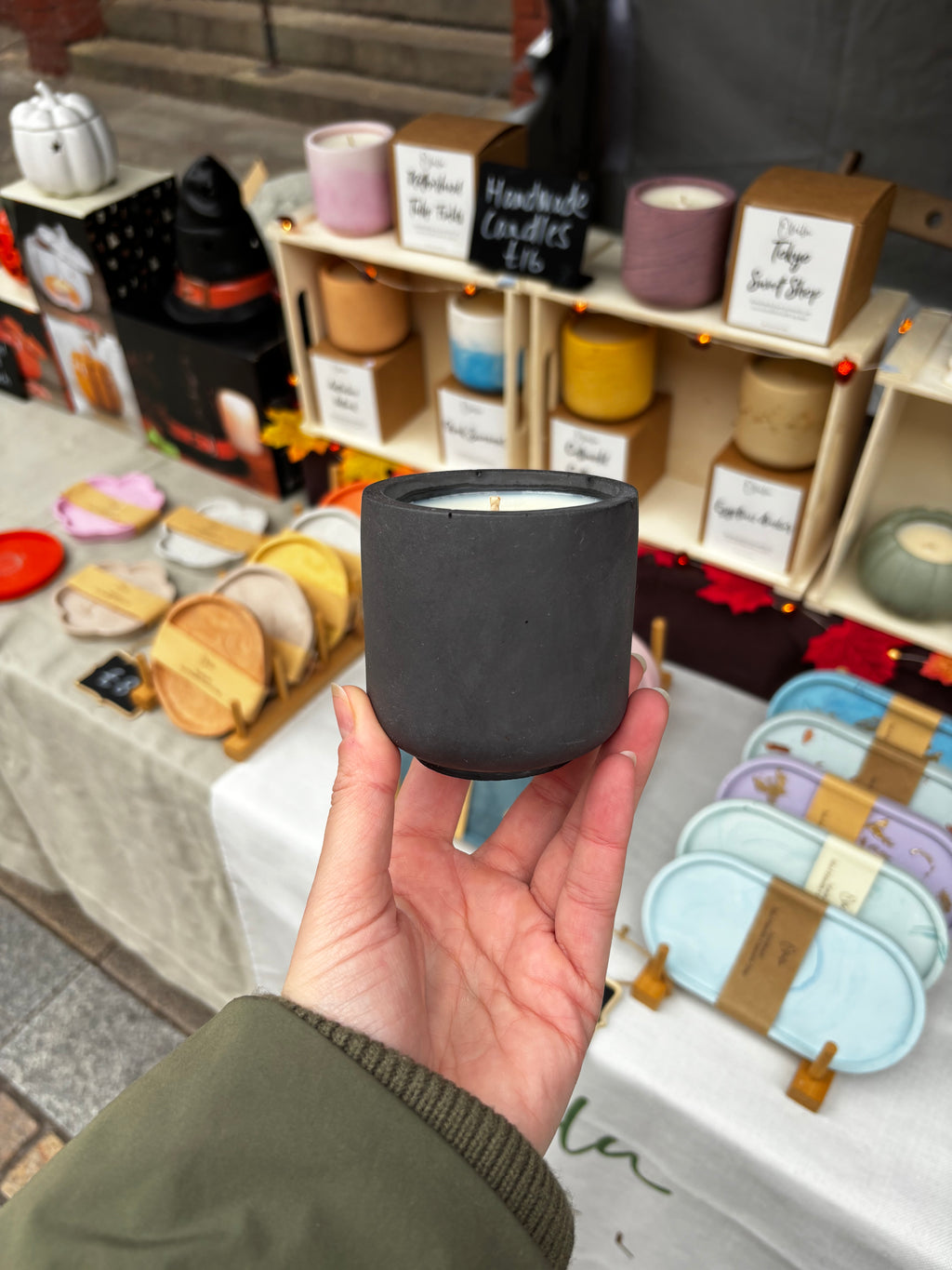 old town prague black candle at the market